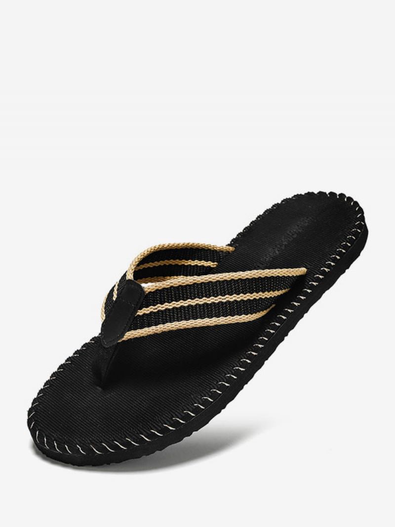 Sandálias Masculinas Slip-on Couro Pu Sola Eva - Preto