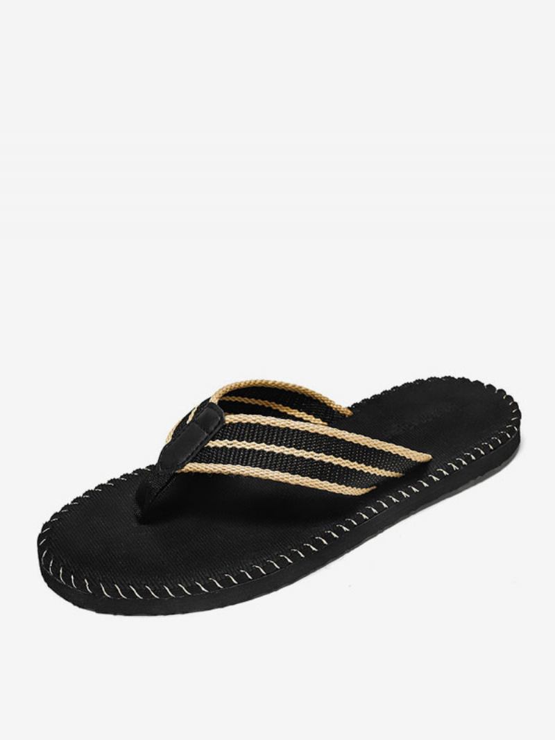 Sandálias Masculinas Slip-on Couro Pu Sola Eva - Preto