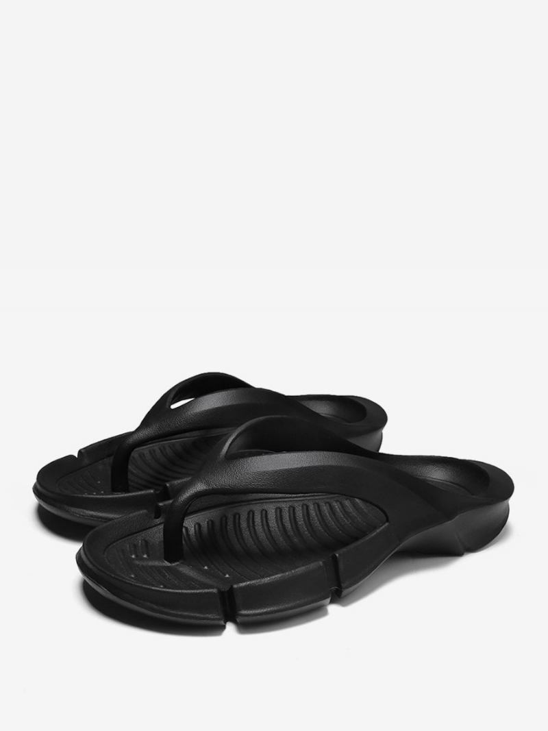 Sandálias Masculinas Slip-on Couro Pu Sola Eva - Preto