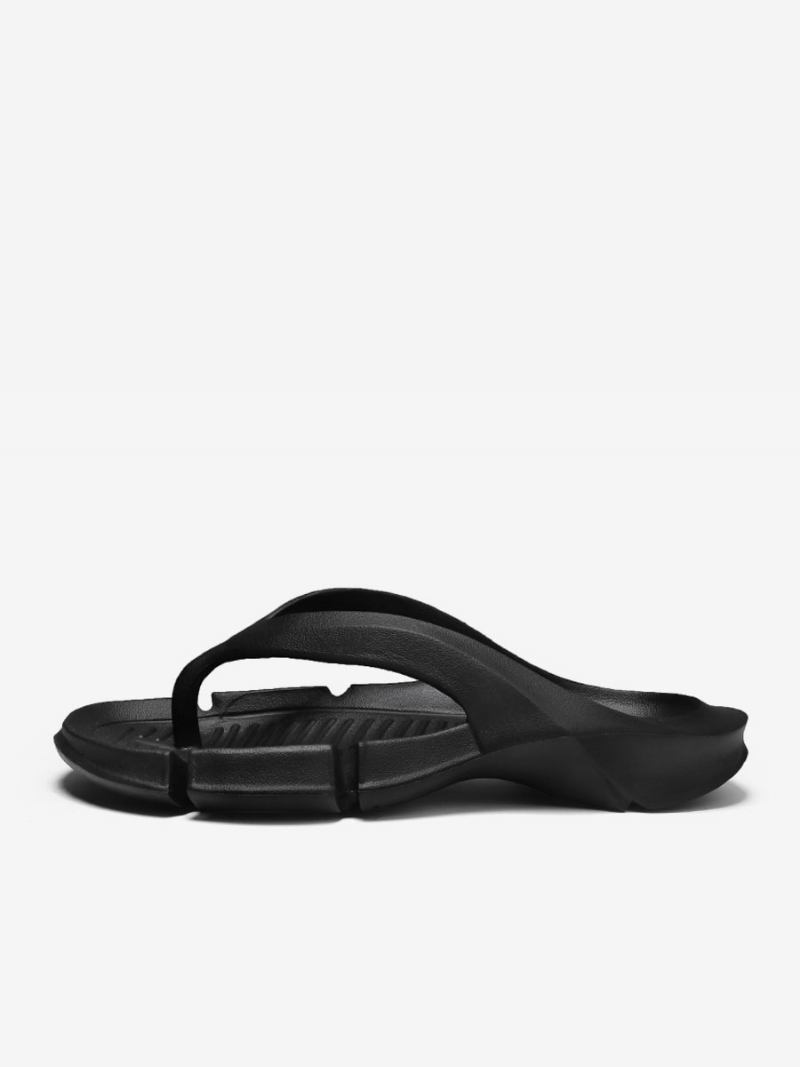 Sandálias Masculinas Slip-on Couro Pu Sola Eva - Preto