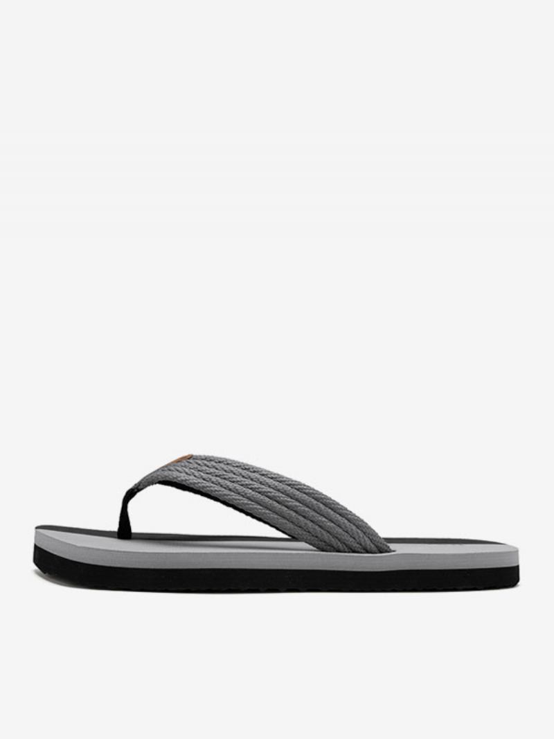 Sandálias Masculinas Slip-on Pu Couro Sola Eva - Cinza