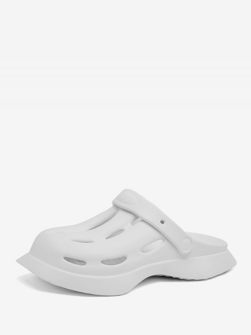 Sandálias Masculinas Slip-on Pu Couro Sola Eva - Branco