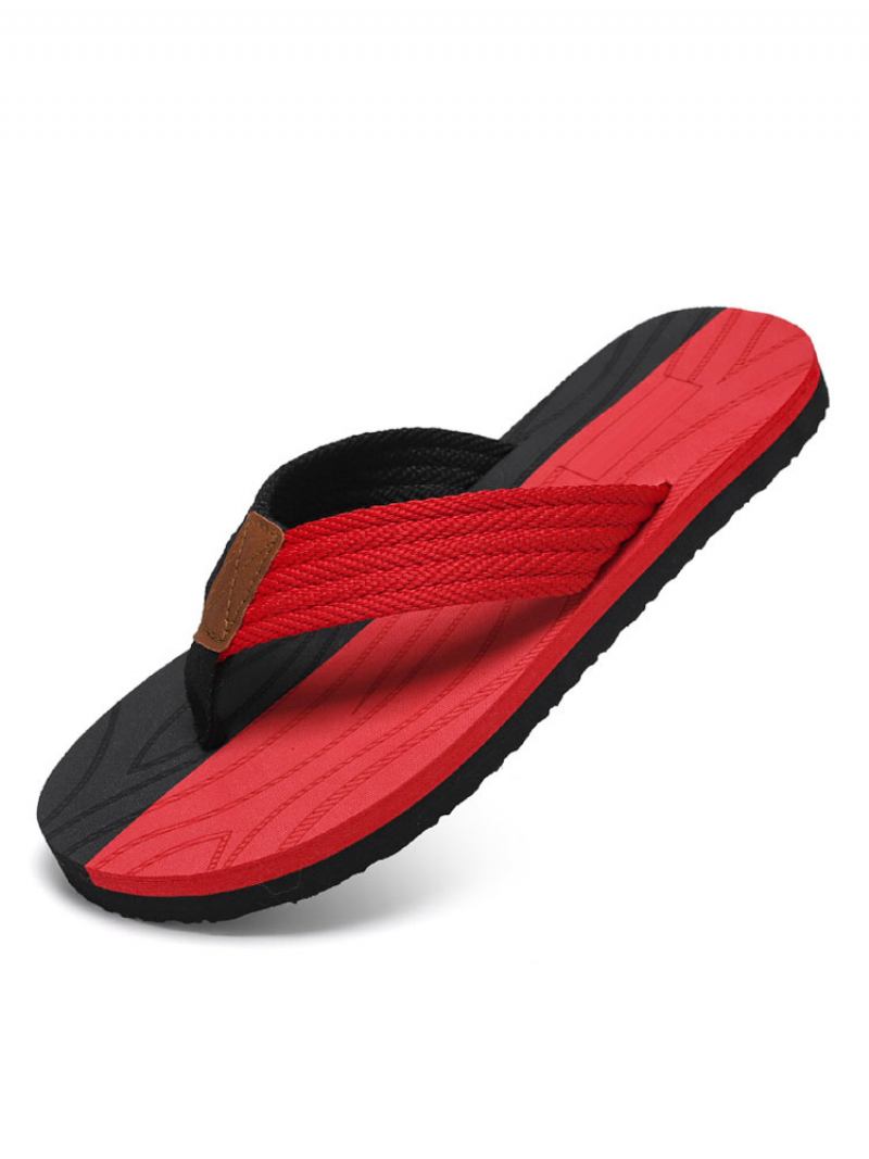 Sandálias Masculinas Slip-on Pvc Superior Sola Eva - Vermelho