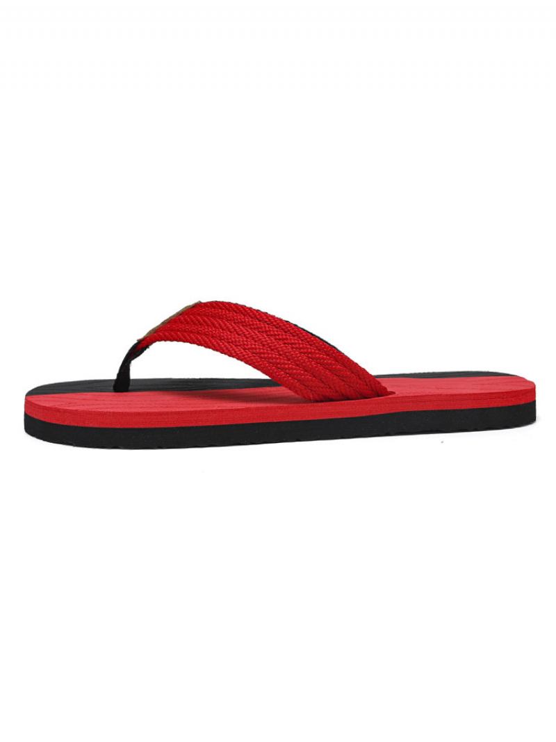 Sandálias Masculinas Slip-on Pvc Superior Sola Eva - Vermelho