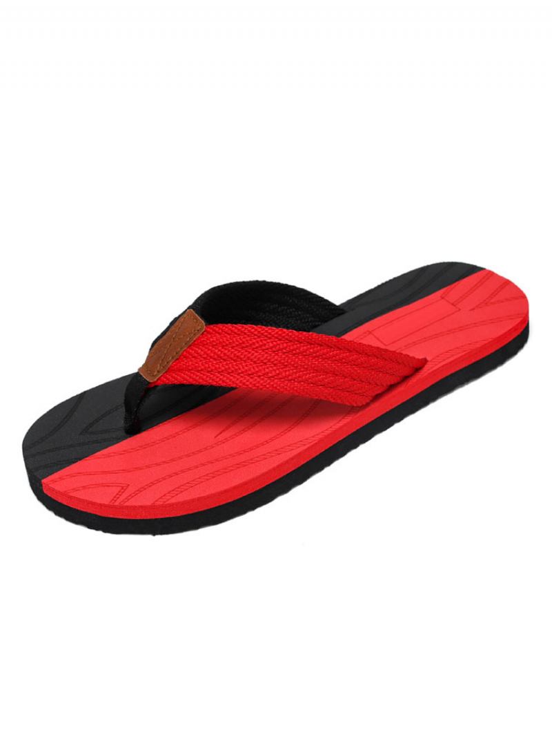 Sandálias Masculinas Slip-on Pvc Superior Sola Eva - Vermelho