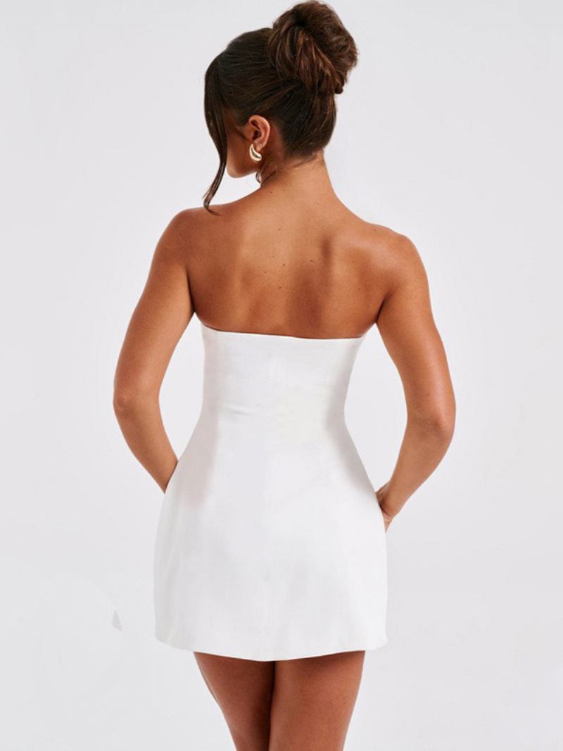 Vestidos Bodycon Pretos Femininos Com Ombro Fora E Costas Nuas Minivestidos Festa - Branco