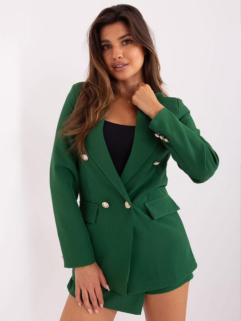 Blazer Clássico Feminino Lapela Acolchoada Ombro Único Jaquetas