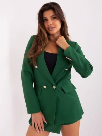 Blazer Clássico Feminino Lapela Acolchoada Ombro Único Jaquetas