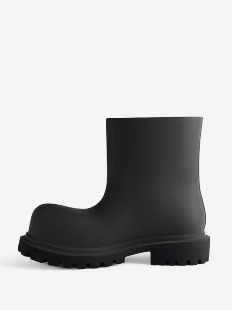 Botas Chuva Femininas Para Meninas Tornozelo Pretas Com Bico Redondo