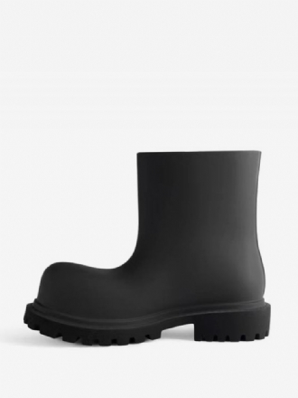 Botas Chuva Femininas Para Meninas Tornozelo Pretas Com Bico Redondo