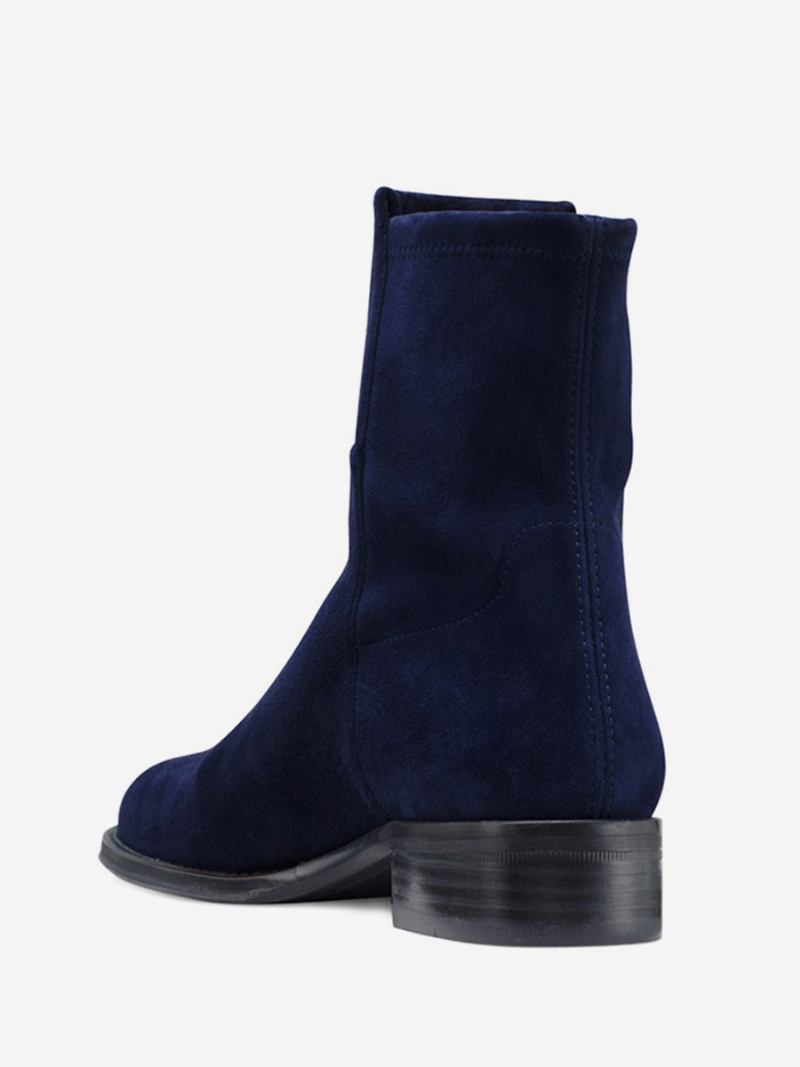 Botas Femininas Cano Curto Com Bico Fino - Azul