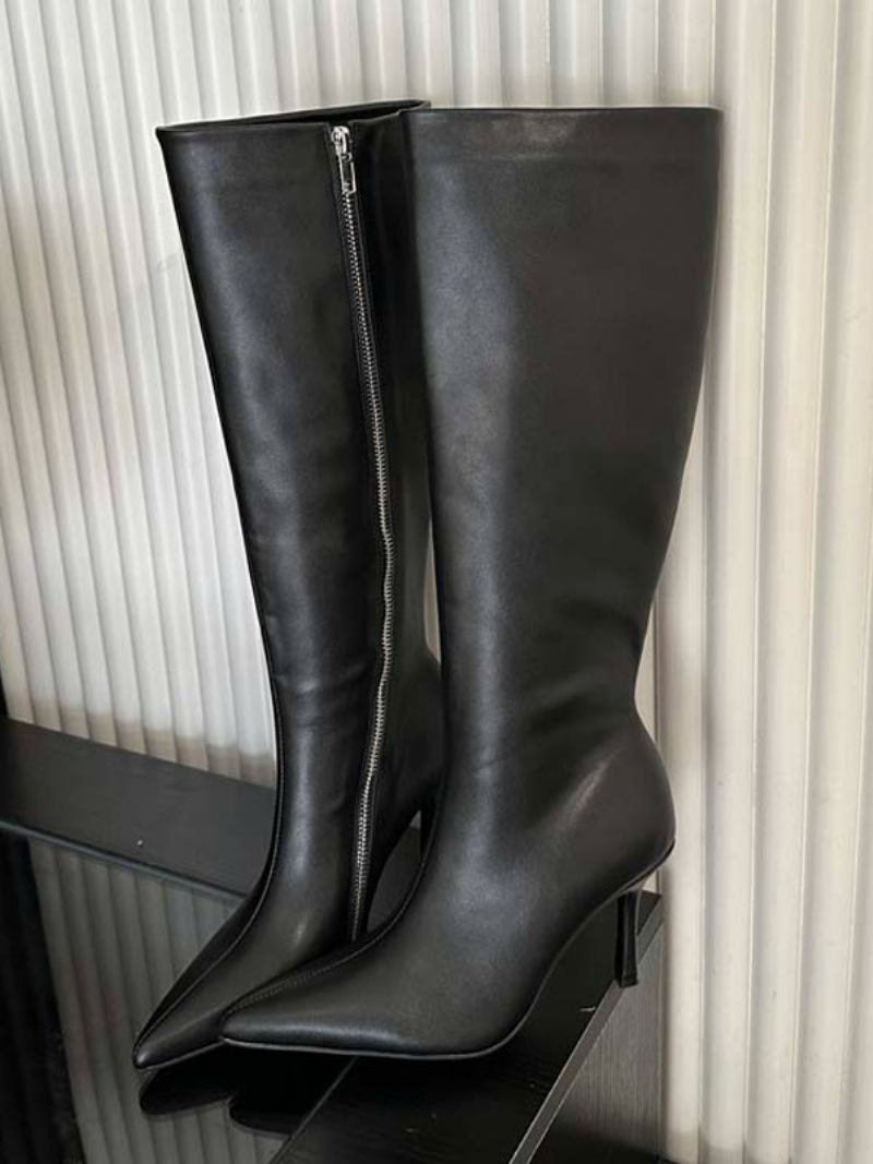 Botas Femininas Chiques Com Salto Agulha - Preto