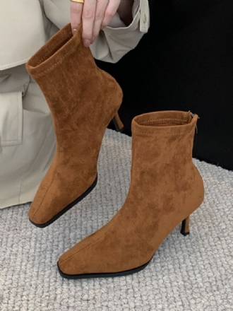 Botas Femininas Com Salto Agulha E Bico Quadrado