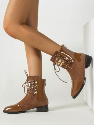 Botas Femininas Marrons Com Bico Fino E Salto Grosso