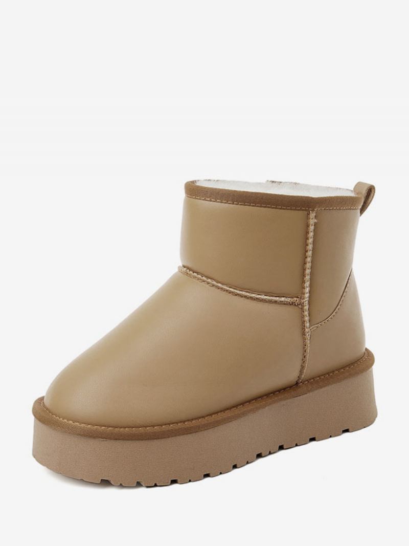 Botas Femininas Neve Com Bico Redondo E Damasco Inverno