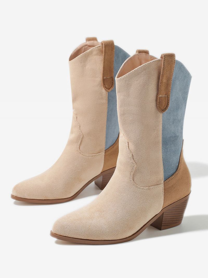 Botas Femininas Salto Grosso E Bico Fino