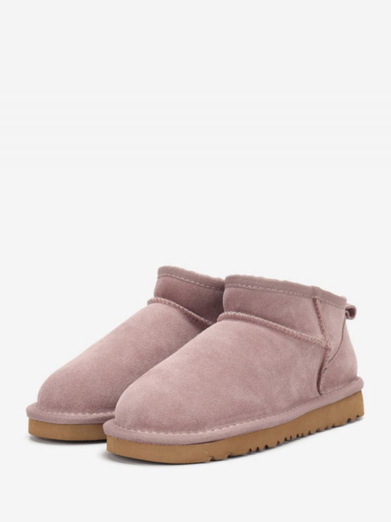 Botas Neve Pretas Femininas Com Bico Redondo E Inverno - Rosa