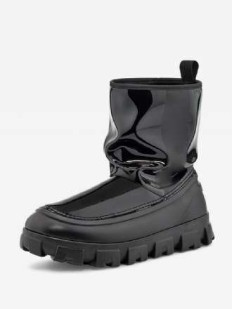 Botas Neve Pretas Femininas Com Bico Redondo E Inverno