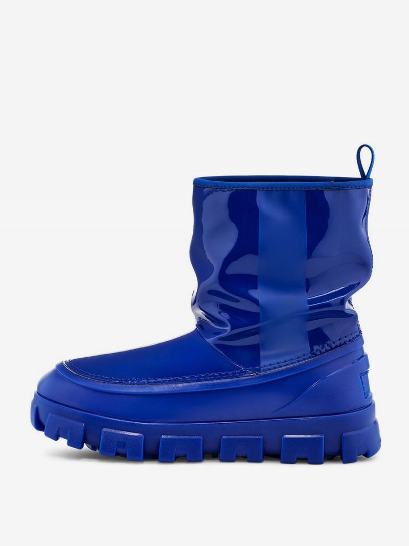 Botas Neve Pretas Femininas Com Bico Redondo E Inverno - Azul