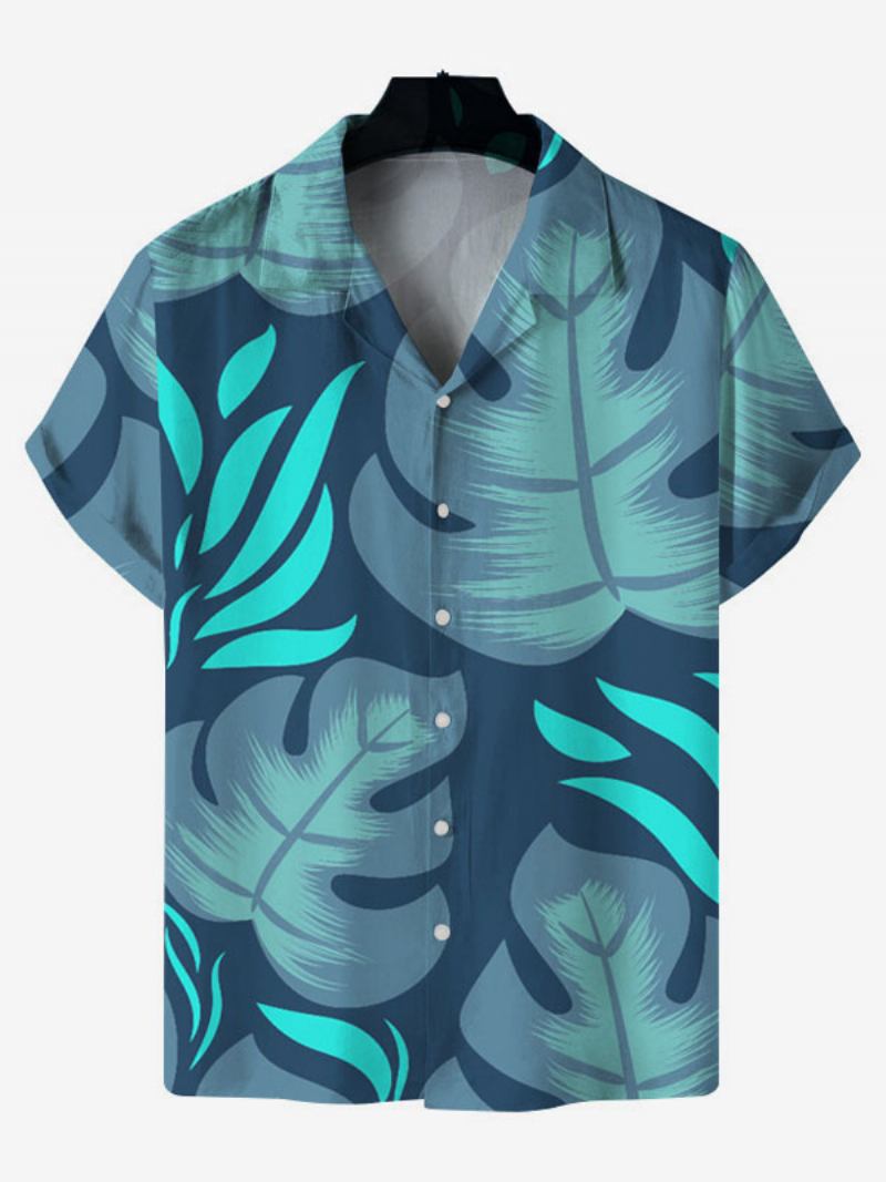 Camisa Casual Masculina Estampada Camisas Masculinas Amarelas - Teal