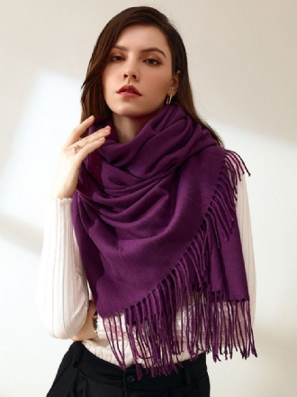 Lenço Feminino Encantador Roxo Fibra Com Franja