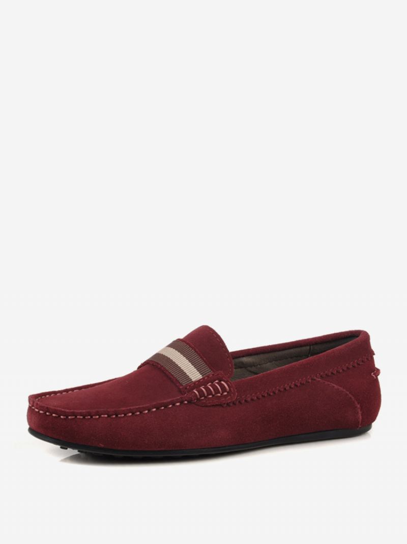 Mocassim Masculino Couro Vaca Sem Cadarço - Vermelho