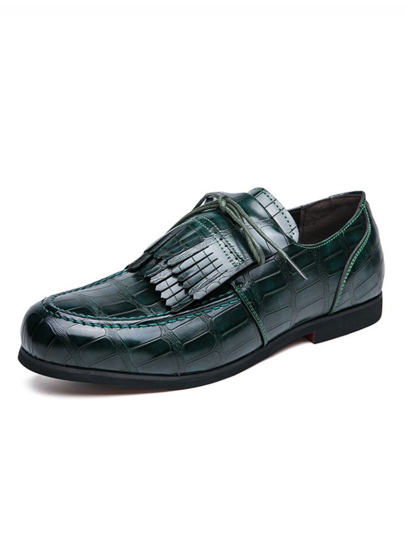 Mocassim Para Festa Casamento Sapatos Masculinos Couro Pu Com Fivela Mocassins Verdes Baixos