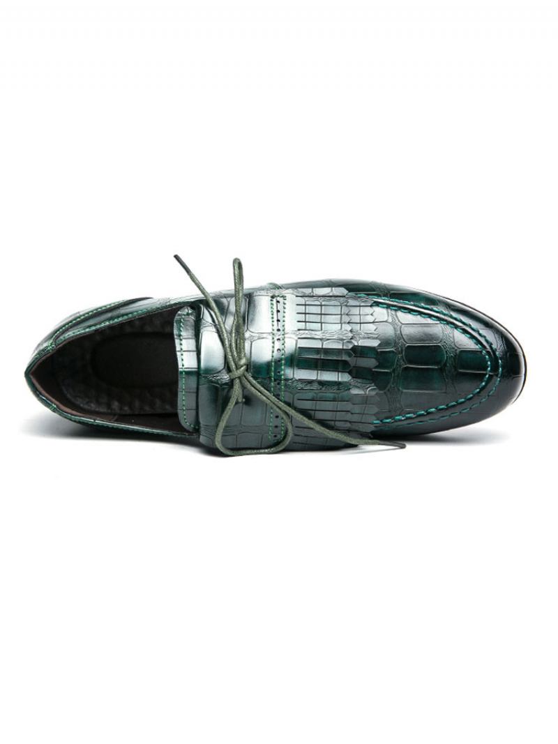 Mocassim Para Festa Casamento Sapatos Masculinos Couro Pu Com Fivela Mocassins Verdes Baixos - Verde