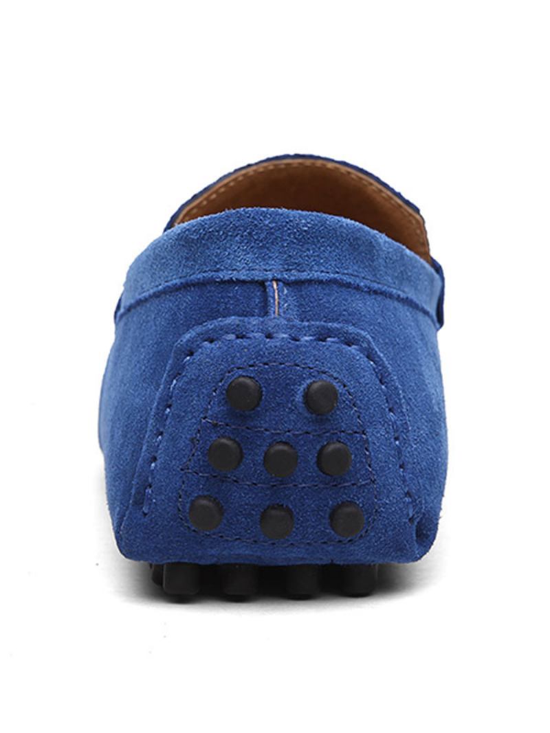 Mocassins Masculinos Camurça Sapatos Para Dirigir - Azul