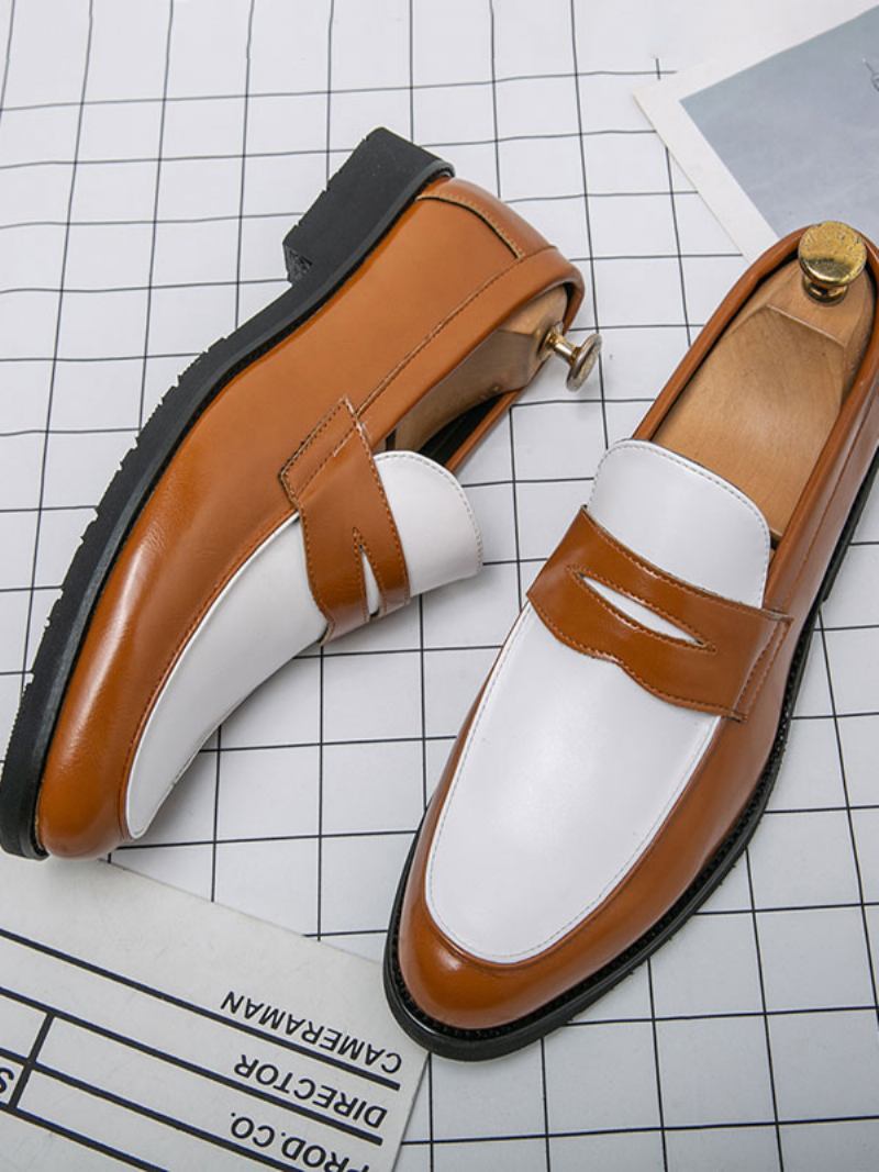 Mocassins Masculinos Com Bico Redondo E Casamento Para Festa Formatura - Amarelo