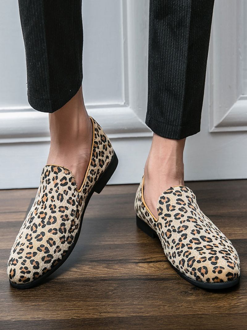 Mocassins Masculinos Com Estampa Leopardo - Leopardo