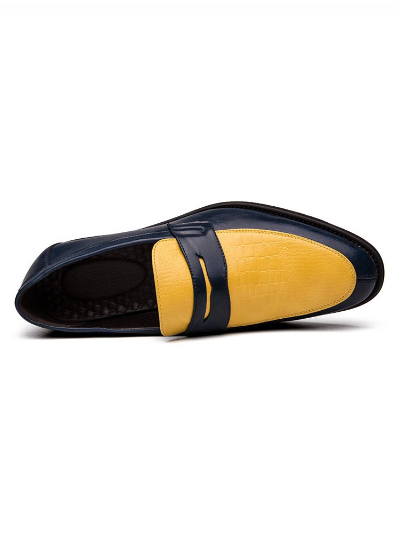 Mocassins Masculinos Em Dois Tons Para Festa Formatura E Casamento - Amarelo