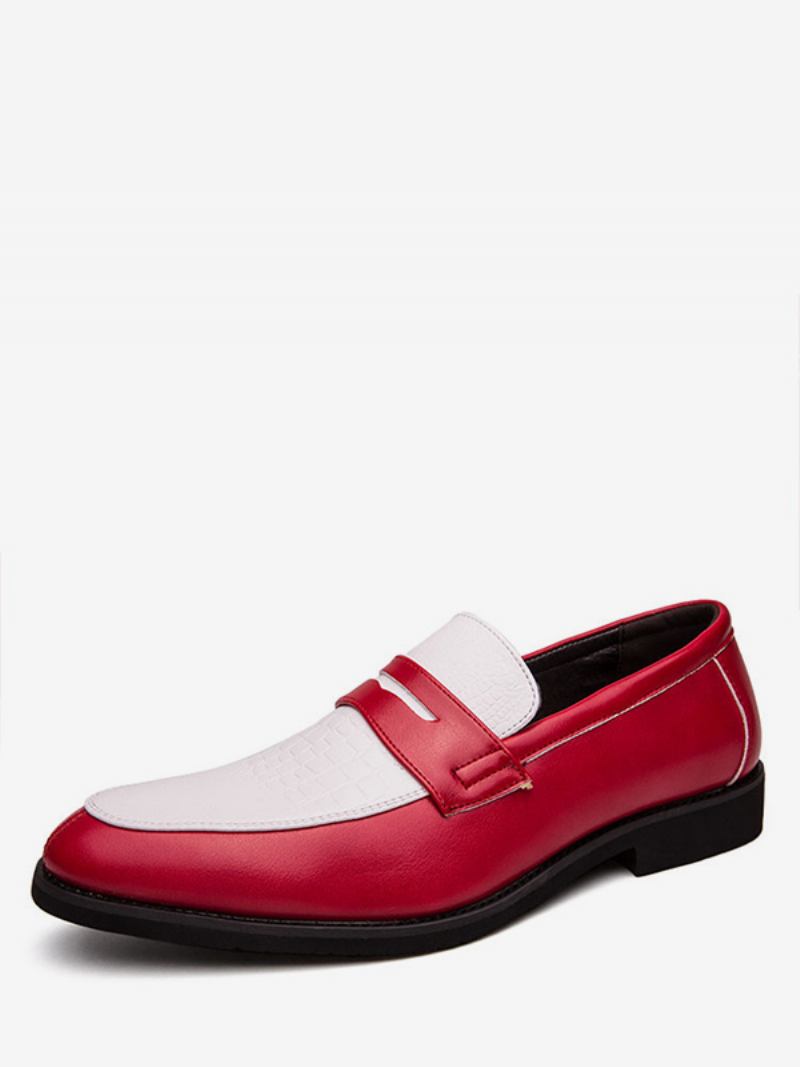 Mocassins Masculinos Em Dois Tons Para Festa Formatura E Casamento - Vermelho