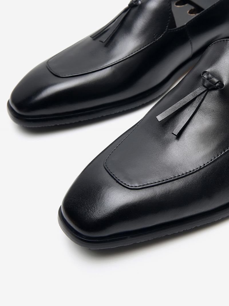 Sapatos Casamento Masculinos Com Bico Redondo E Mocassim Couro Bovino - Preto