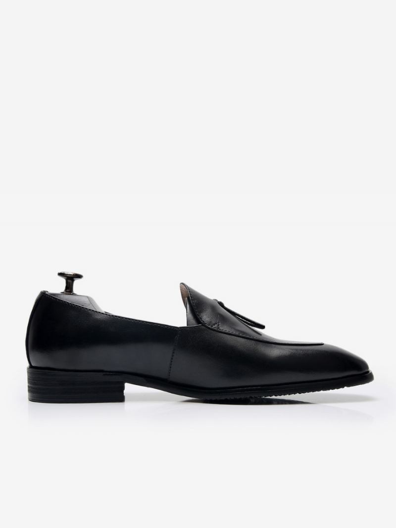 Sapatos Casamento Masculinos Com Bico Redondo E Mocassim Couro Bovino - Preto