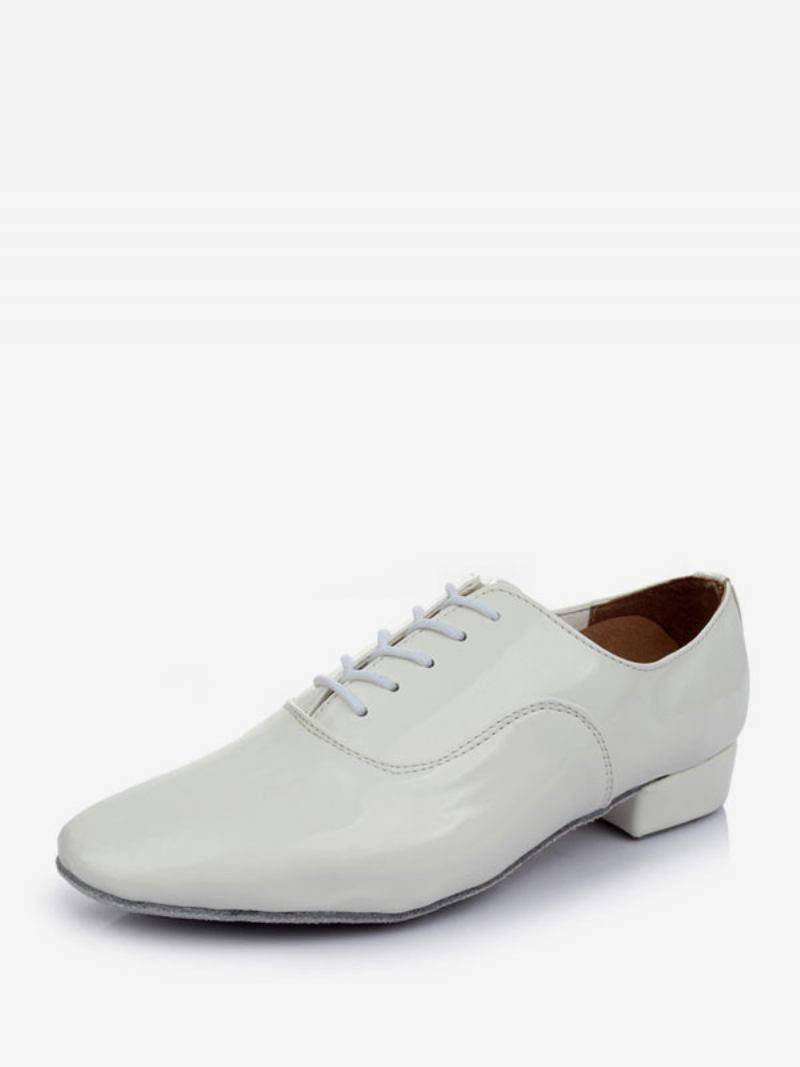 Sapatos Dança Salão Masculinos Com Salto Grosso - Branco