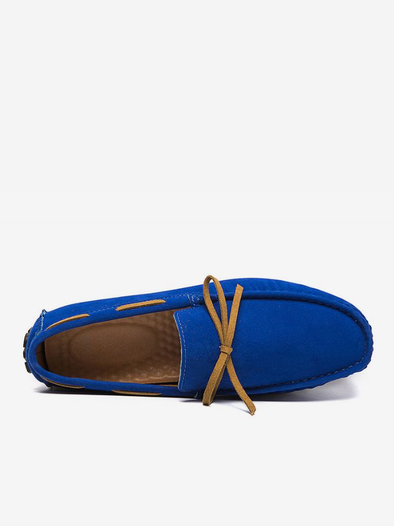 Sapatos Mocassins Masculinos Camurça Slip-on Para Dirigir - Azul Royal