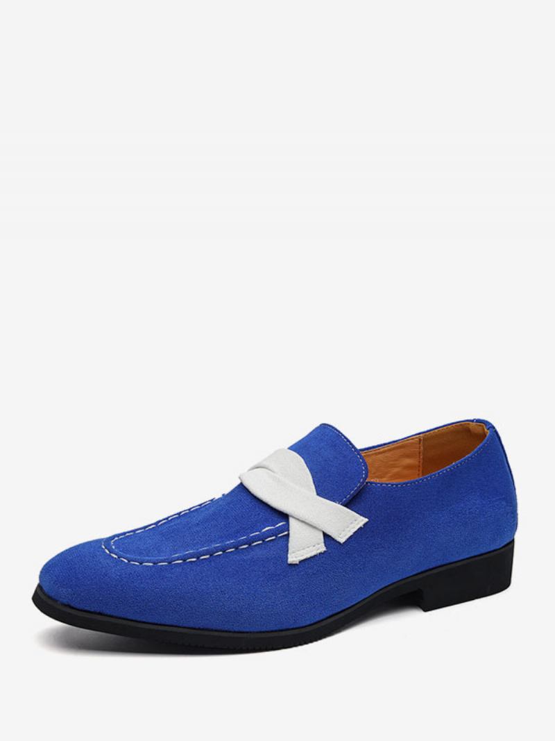 Sapatos Mocassins Masculinos Slip-on Monk Strap Color Block Dedo Redondo Couro Pu Festa Baile