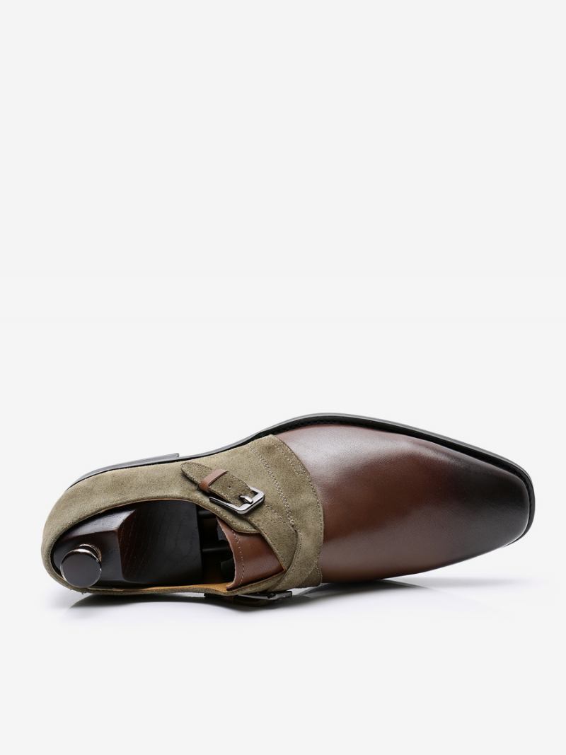 Sapatos Sociais Masculinos Café Marrom Couro Vaca Redondo Slip-on Casamento Baile - Café Marrom