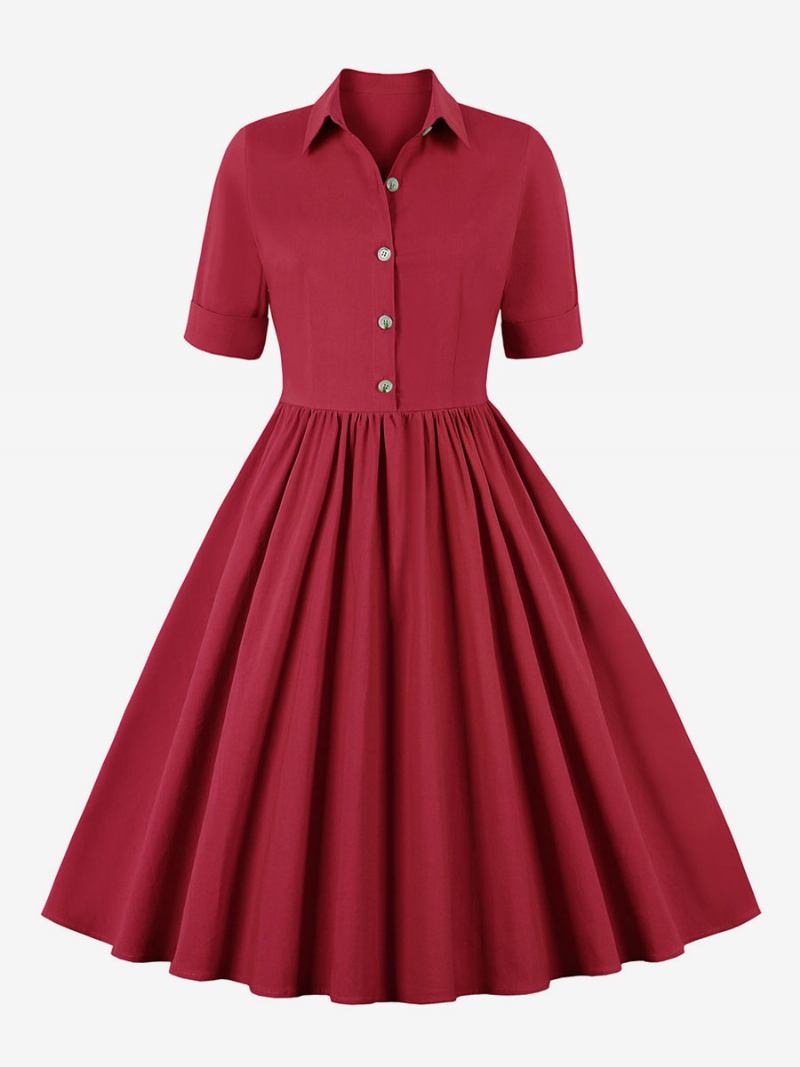 Vestido Retrô Feminino Dos Anos 1950. Estilo Audrey Hepburn Preto Mangas Curtas Gola Aberta Swing