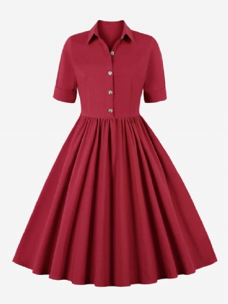 Vestido Retrô Feminino Dos Anos 1950. Estilo Audrey Hepburn Preto Mangas Curtas Gola Aberta Swing