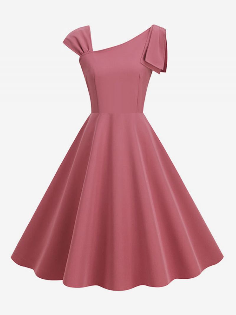 Vestido Retrô Feminino Estilo Audrey Hepburn Dos Anos 1950. Sem Mangas Rockabilly Médio