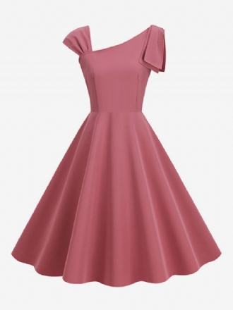 Vestido Retrô Feminino Estilo Audrey Hepburn Dos Anos 1950. Sem Mangas Rockabilly Médio