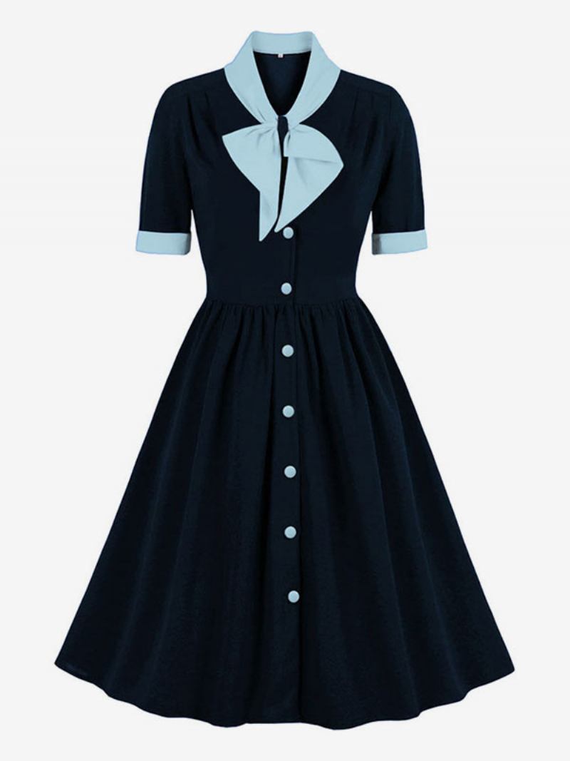 Vestido Vintage Anos 50 Audrey Hepburn Estilo Verde Dois Tons Feminino Babados Manga Curta Rockabilly